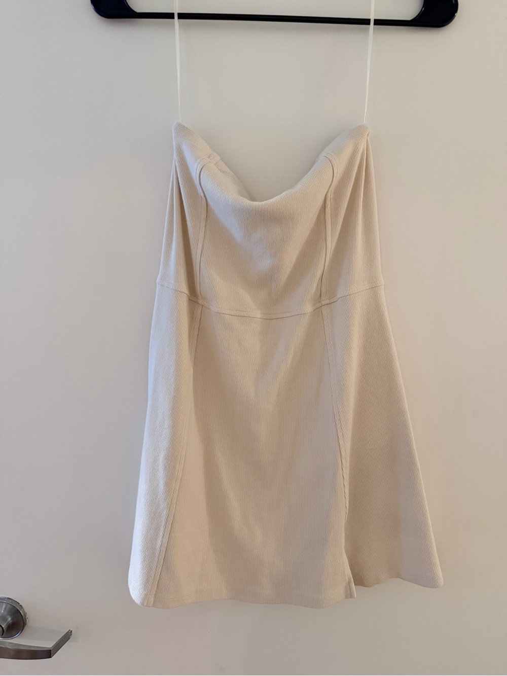 American Eagle Outfitters Cream Strapless Mini Dress